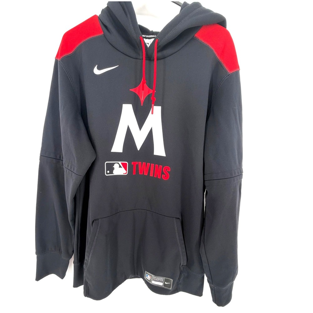 Nike Hoodie Minnesota Twins MLB Therma-FIT Large Black Red Authentic Collection